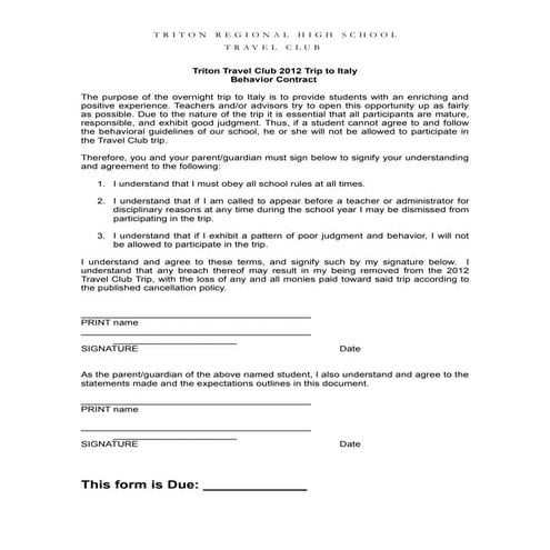 Triton Behavior Contract