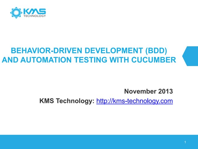 Behavior Driven Development and Automation Testing Using Cucumber