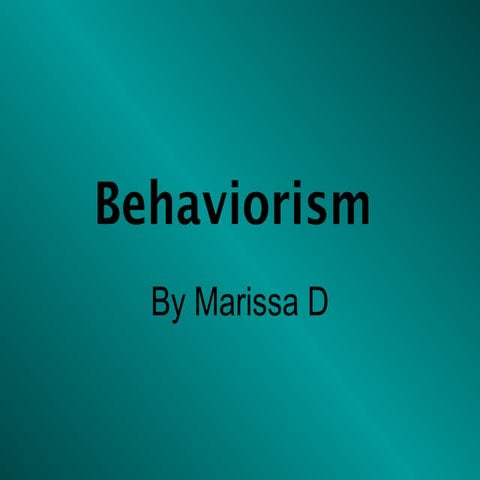 Behaviorism