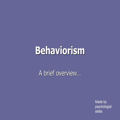 Behaviorism