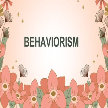 BEHAVIORISM. SOCIAL COGNITIVE THEORY PPT.pptx