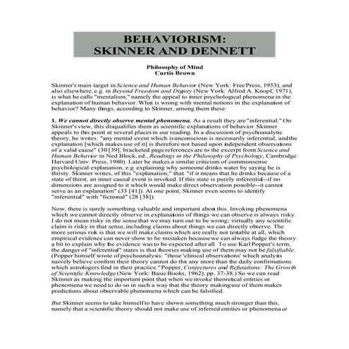 Behaviorism And Mentalism