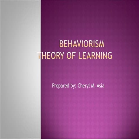 THE THEORY OF LEARNING