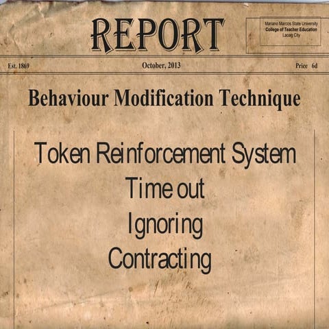 Behavior modification technique (micko joshua cabel)