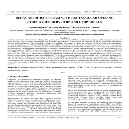 Behavior of r.c.c. beam with rectangular opening