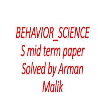 Behavior sciences paper