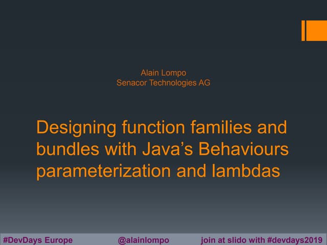 Designing function families and bundles with java's behaviors parameterisatio...