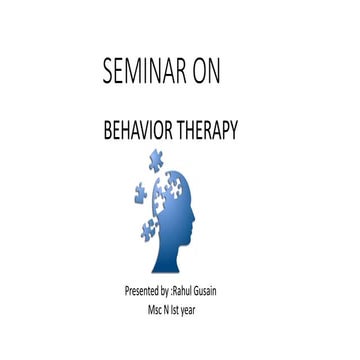 Behavior therapy
