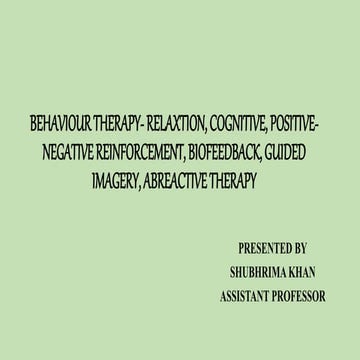 cognitive, behavioural and others therapies