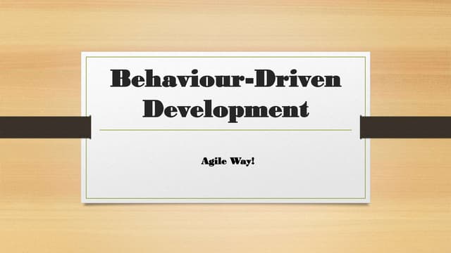Agile Network India | Experiences in the Implementation of BDD / FDD | Supriy...