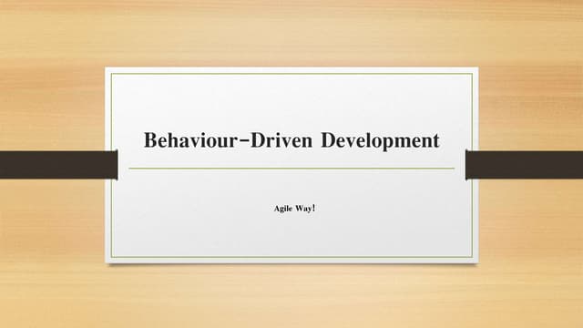 Agile Network India | Experiences in the Implementation of BDD / FDD | Supriy...