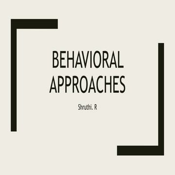 behavioural approaches to Psychopathology