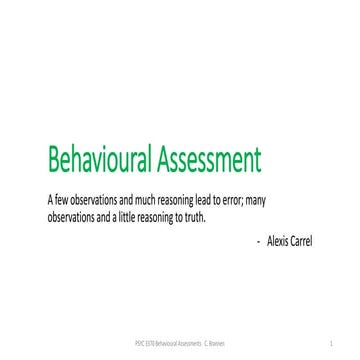 Behavioural assessment