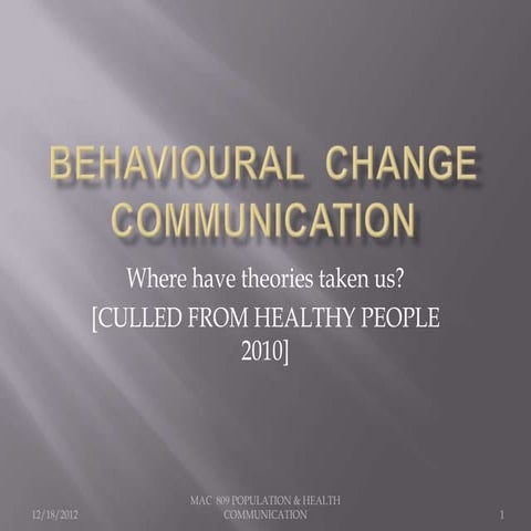 Behavioural  change communication 1
