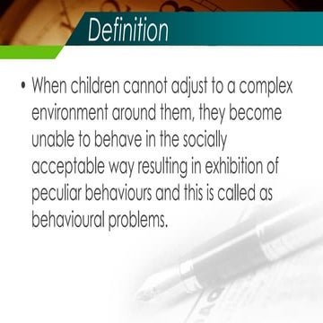 Behavioural disorders in children