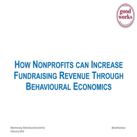 How Nonprofits can Increase Fundraising Revenue through Behavioural Economics