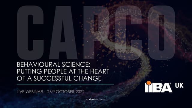 Behavioural Science - IIBA UK  2022-10-26