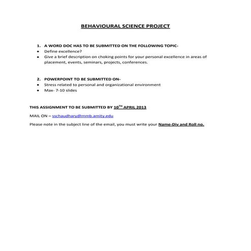 Behavioural science project | DOCX
