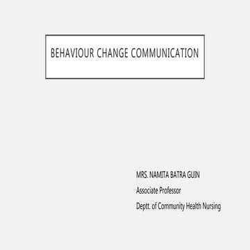 Behaviour change communication