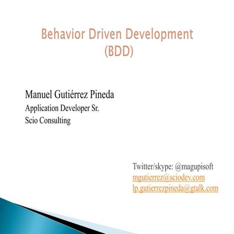 Behavior Driven Development (BDD) 