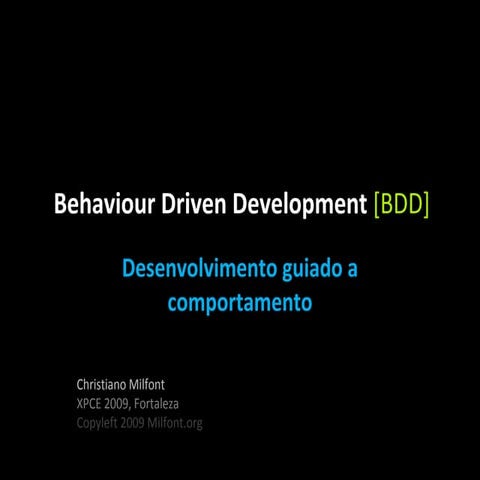 Behaviour Driven Development | PPT