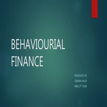 Behaviourial finance