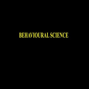 Behaviour introduction