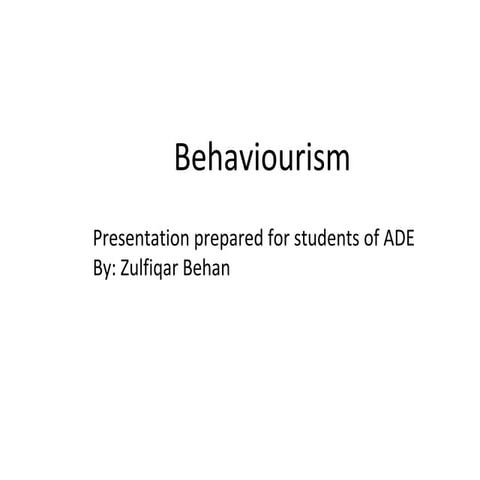 Behaviorism explained with examples for B.Ed M.Ed & PhD