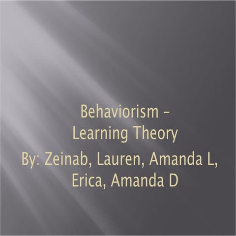 Behaviorism learning theory