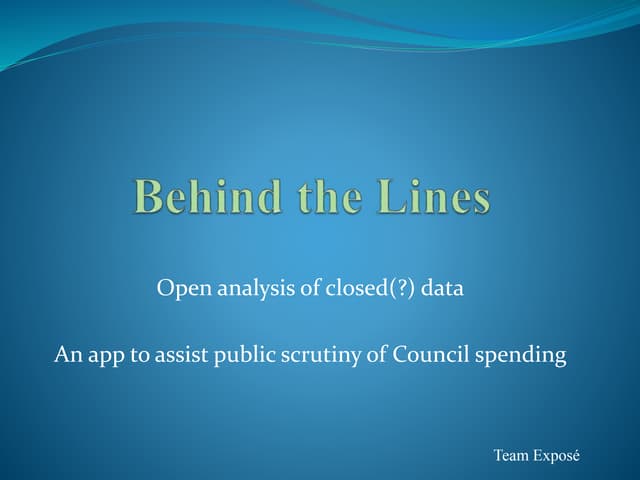 Behind the lines