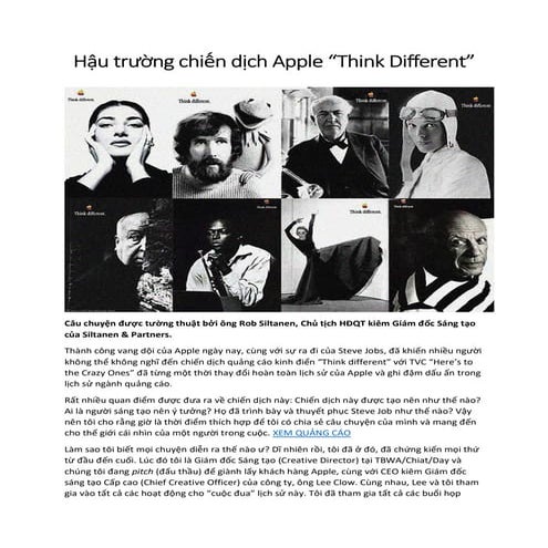 Behind the sence   great campaign apple think different
