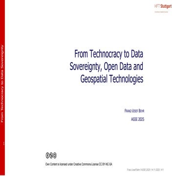From Technocracy to Data Sovereignty, Open Data and Geospatial Technologies