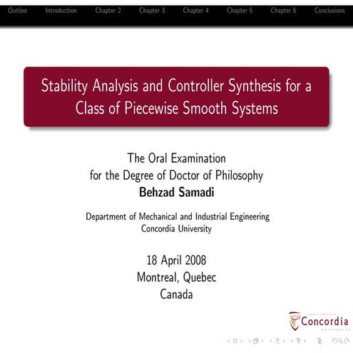 Stability Analysis and Controller Synthesis for a Class of Piecewise Smooth S...