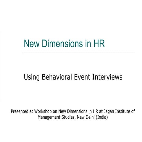 Behavioural Event Interview