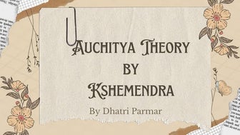 Auchitya Theory by Kshemendra Indian Poetics