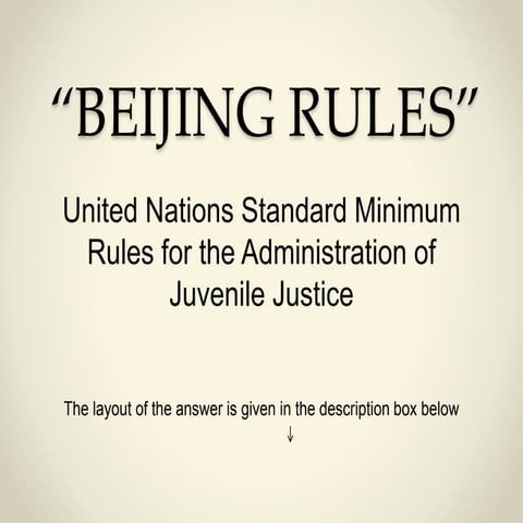 Beijing rules | United Nations Standard Minimum Rules for the Administration ...