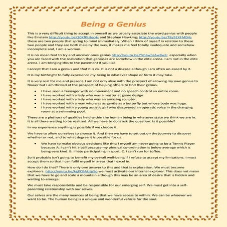 Being a genius | PDF