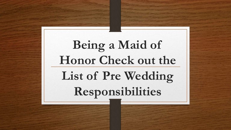 maid of honor list