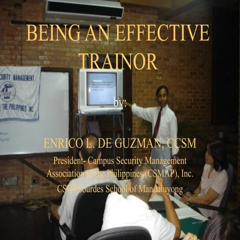BEING AN EFFECTIVE TRAINOR FOR SECURITY.ppt