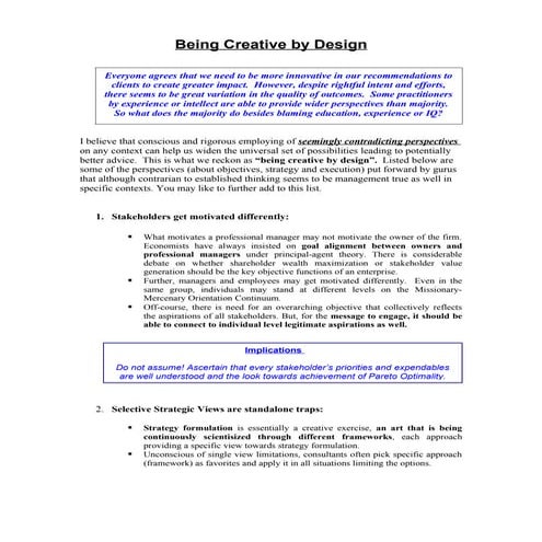 Being creative by design 
