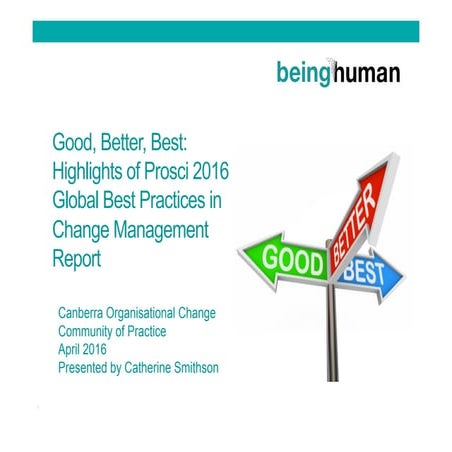 Being Human Good Better Best, Canberra CoP Presentation 050416 | PPT