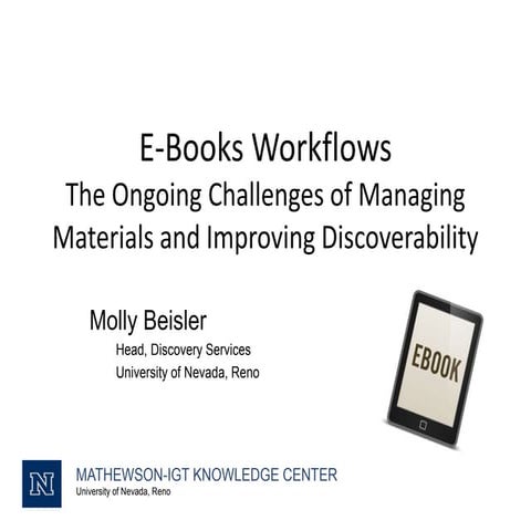 E-book Workflows: The Ongoing Challenges of Managing Materials and Improving ...