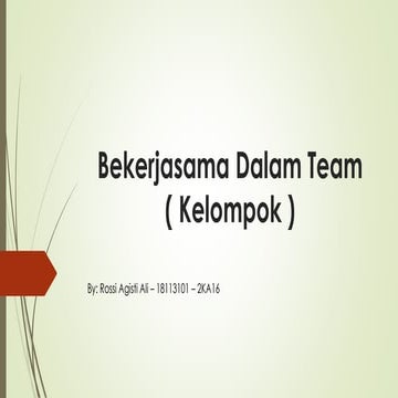 Bekerjasama Dalam Team