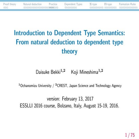 ESSLLI2016 DTS Lecture Day 1: From natural deduction to dependent type theory