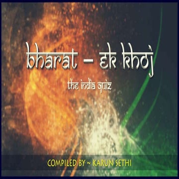 Bharat: Ek Khoj - The India Quiz - DoMS, IIT Roorkee