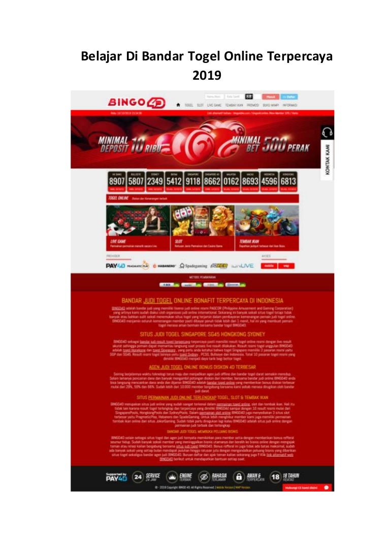 Belajar Di Bandar Togel Online Terpercaya