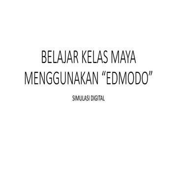 Belajar kelas maya menggunakan edmodo