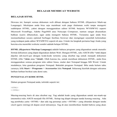 Belajar membuat website