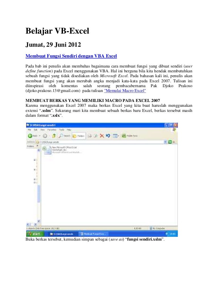 Belajar Vb Pada Excel Belajar Vb Pada Excel