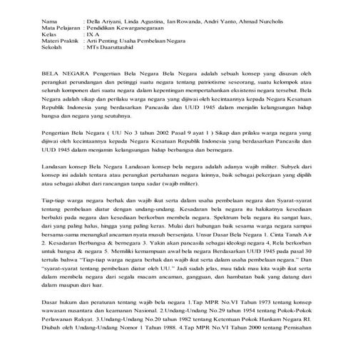 makalah Bela negara